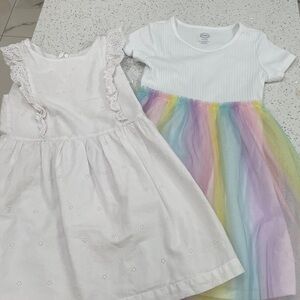 Wonder Nation and Gap girls white eyelet dresses size small